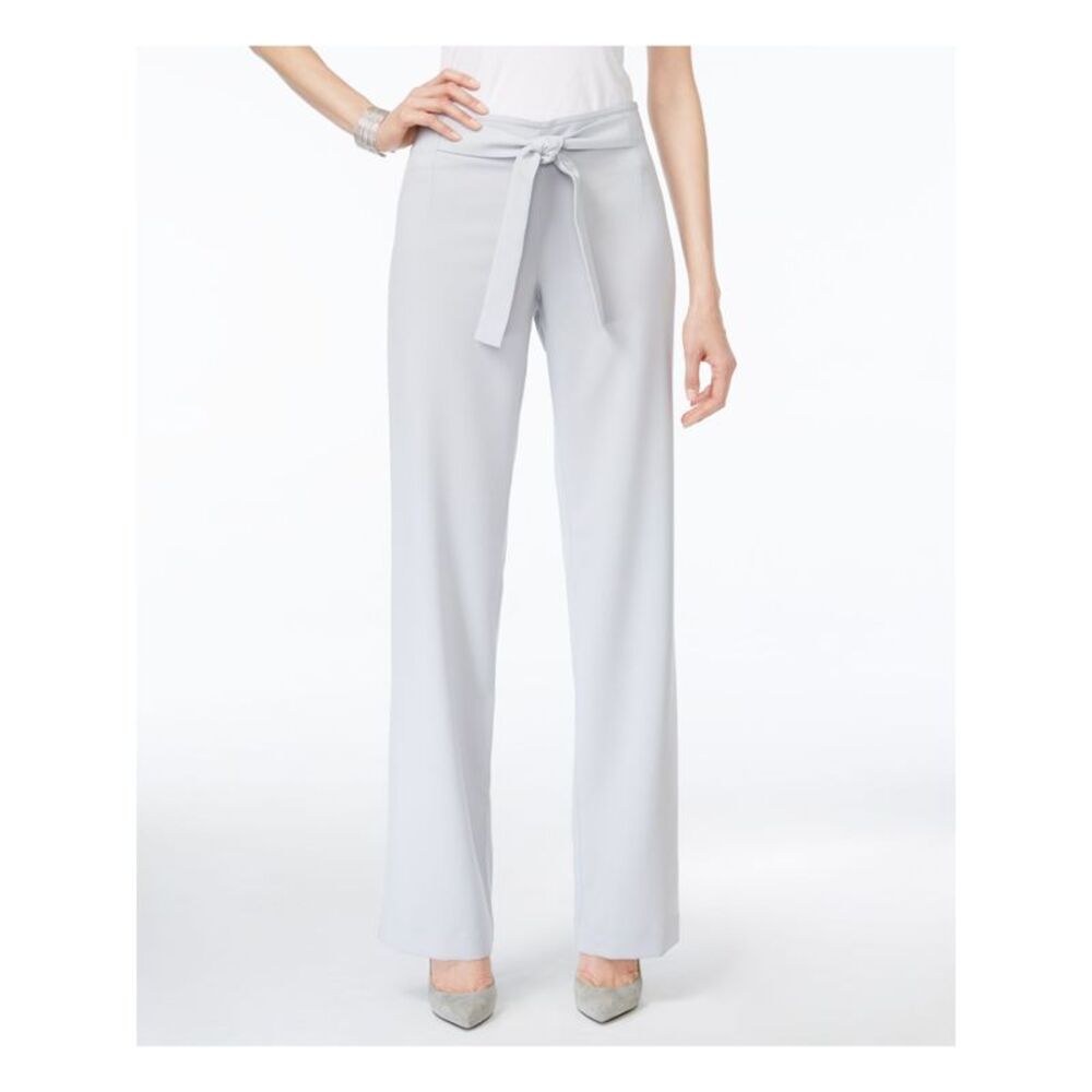 NWT ALFANI Womens Gray Tie Wear To Work Pants 12